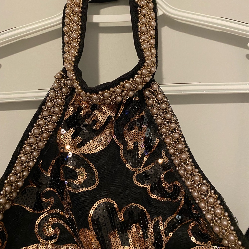 12th Tribe Like Gold Dust Sequin Fringe Dress